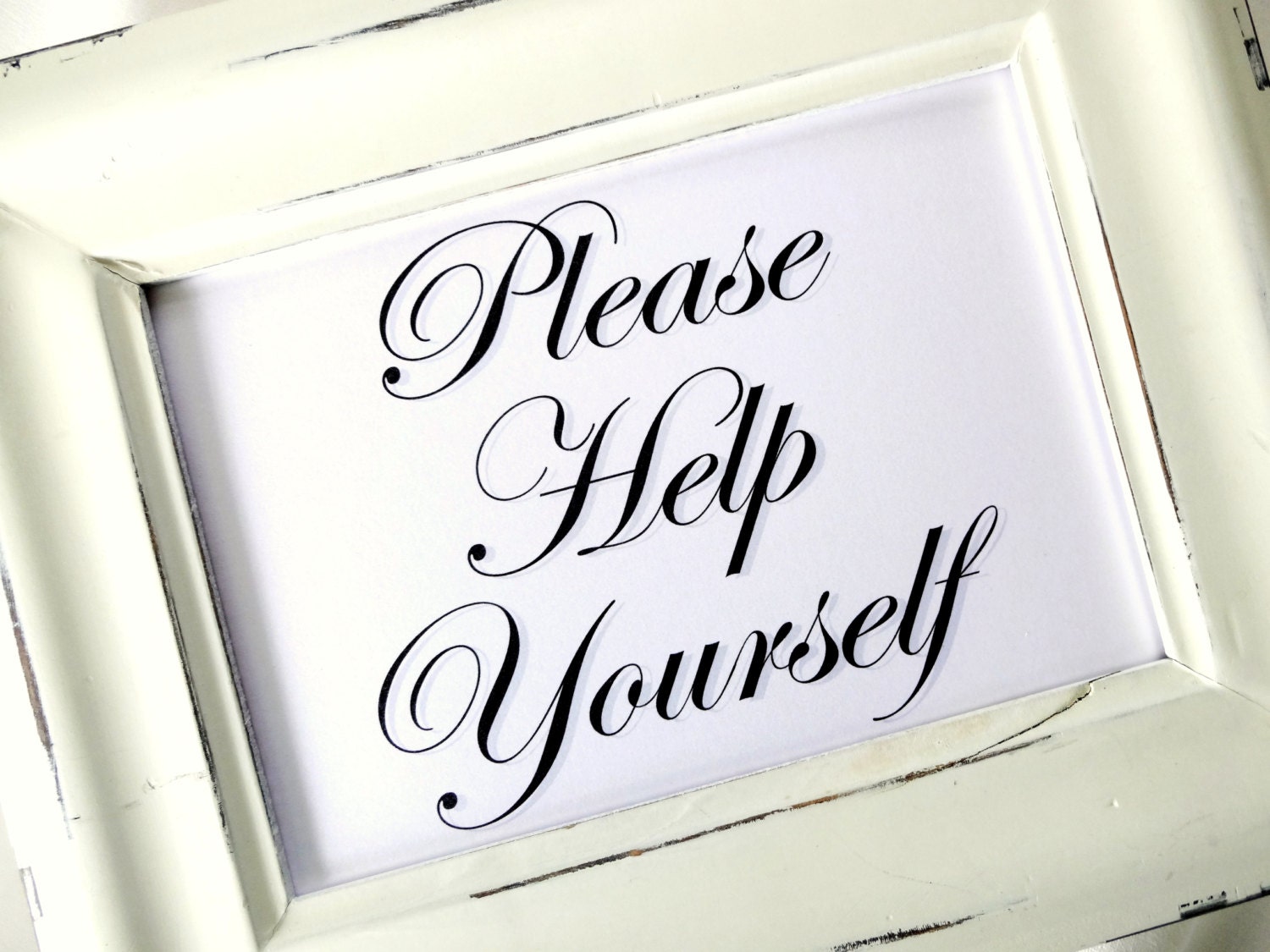Please Help Yourself Wedding Sign White or Ivory by lilcubby