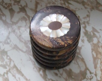 India Soapstone Trinket Box with Mother of Pearl Inlay from Morgan Love & Co