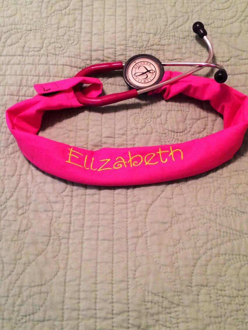 Custom embroidered stethoscope cover by on Etsy