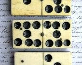 3 antique bone and ebony dominos for your altered art projects
