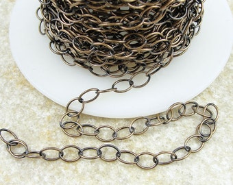 Antique Brass Chain - TierraCast 5mm x 6mm Fine Link Cable Chain - Loose Bronze Chain for Jewelry and Necklaces 20-0825-27