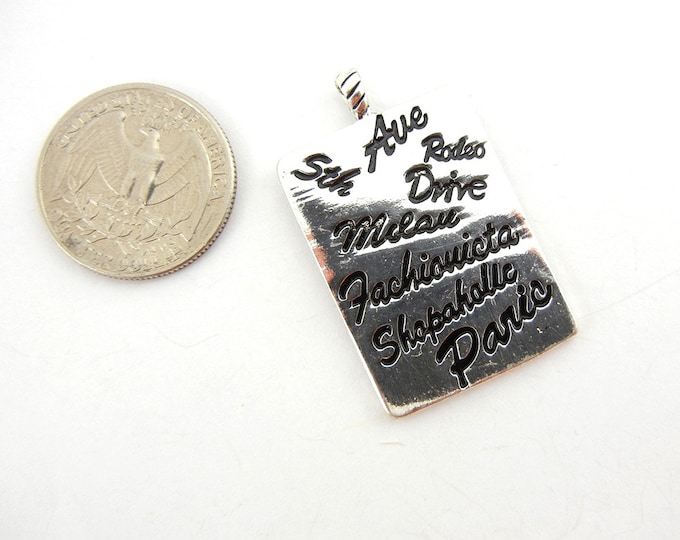 Silver-tone Shopping Message Charm