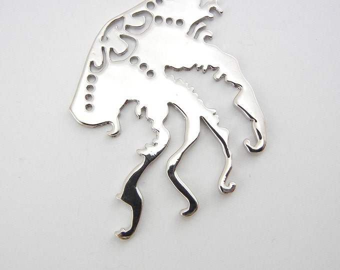 Silver-tone Cut-Out Jellyfish Pendant