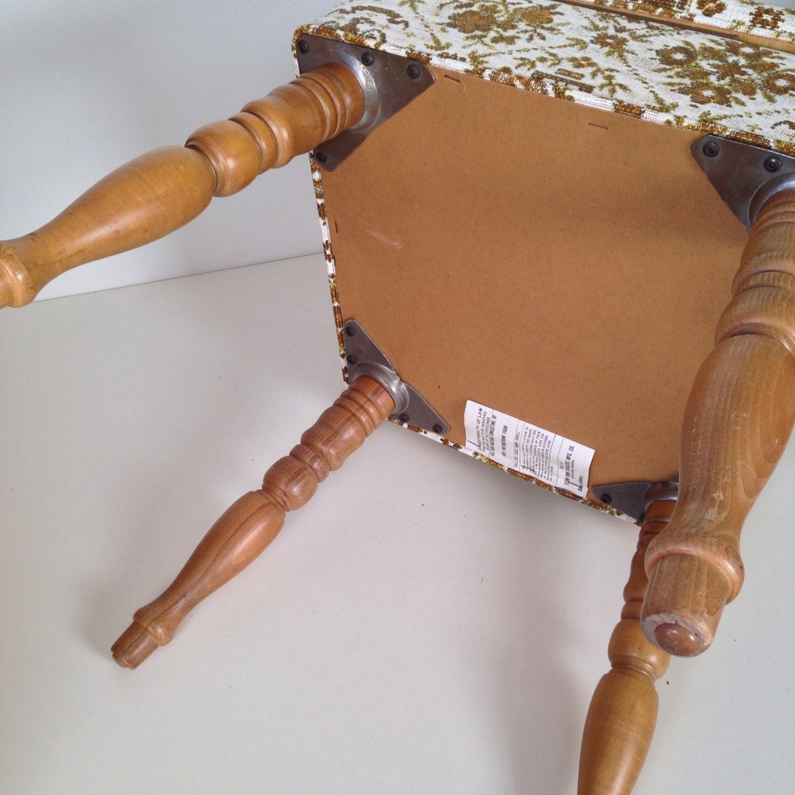 vintage wooden sewing chair with storage seat