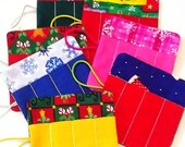 Christmas in July Sale Christmas assorted 4 count Crayon rolls with elastic closure Set of 6 Perfect Christmas party favor or stocking stuff Il_170x135