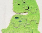 Christmas in July Sale Green Dinosaur Felt Puzzle game Perfect for party favors, school treats busy bags or quiet books Il_170x135