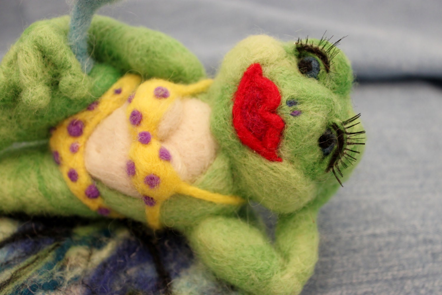 Frog Needle Felted Frogarita Frog