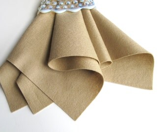 Kraft Felt Square, 100% Wool, Wool Felt Fabric, DIY Craft Supply, Nonwoven Material, Light Brown, Tan, Wool Applique, Toasted Almond