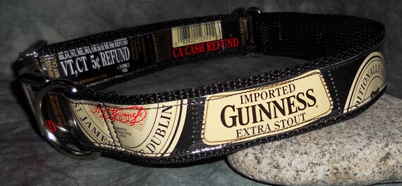 Adjustable Dog Collar from Recycled Guinness Beer Labels