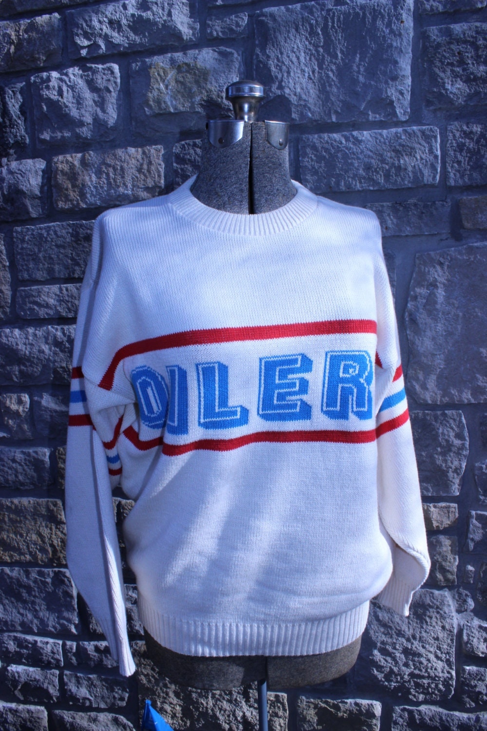 Vintage Houston Oilers Sweater 100 Cotton Men's Medium