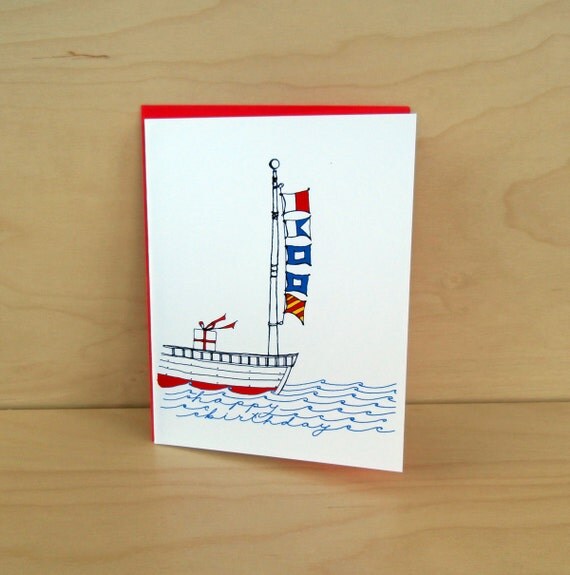 Nautical Flag Birthday Card by rachelink on Etsy