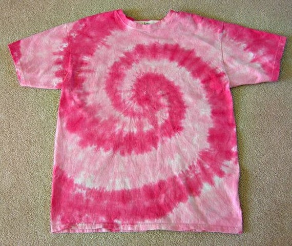 Tie Dye T shirt, Charity Pink, hand dyed, cotton,  hot pink, light pink, breast cancer donation, short sleeve, long sleeve, adult, children