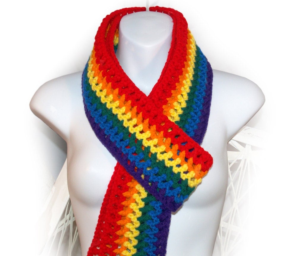 gay pride rainbow scarf