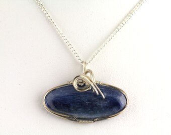 Kyanite Wire Wrap Pendant. Listing 170946856