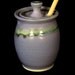 Honey Pot honey jar Lidded Canister purple with highlights