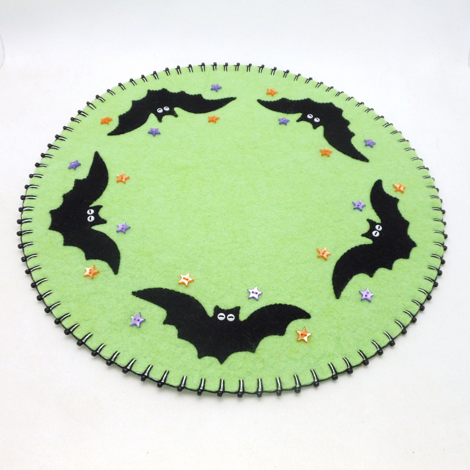 Halloween Penny Rug with Bat Design 13