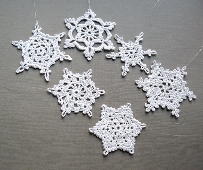 6 crochet christmas decorations large snowflake assortment 6 crochet christmas decorations large snowflake assortment
