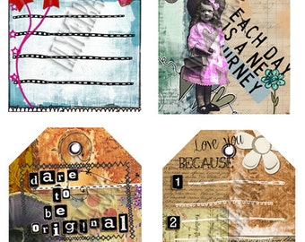 Items similar to Printable scrapbook journal cards - make labels, tags ...
