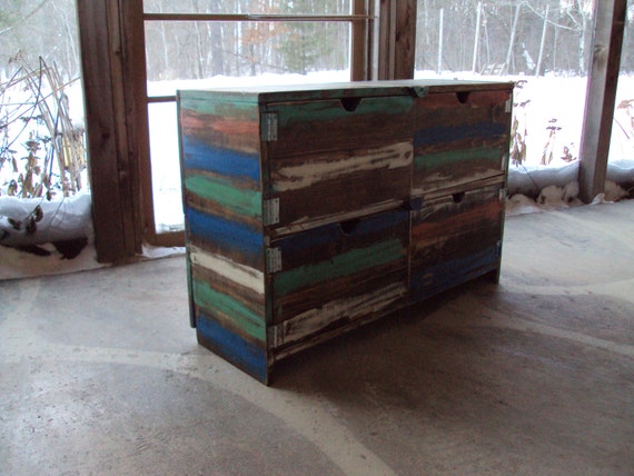 distressed toy chest