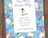 Snow Man Holiday Christmas Invitation - 1.00 each with envelope Il_170x135