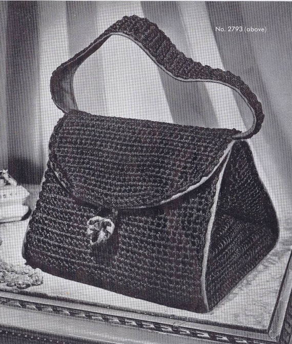 Drawstring Bag 1949 Free Vintage Crochet Pattern IUCN Water