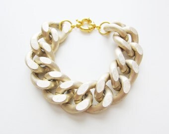 Oversize Matte Gold Chunky Chain Bracelet