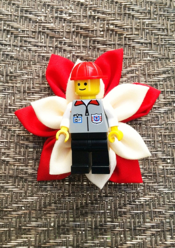 Red and Cream Lego Guy Boutonniere Wedding boutonniere by TinyTies