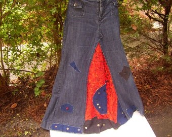 Popular items for blue jean skirts on Etsy