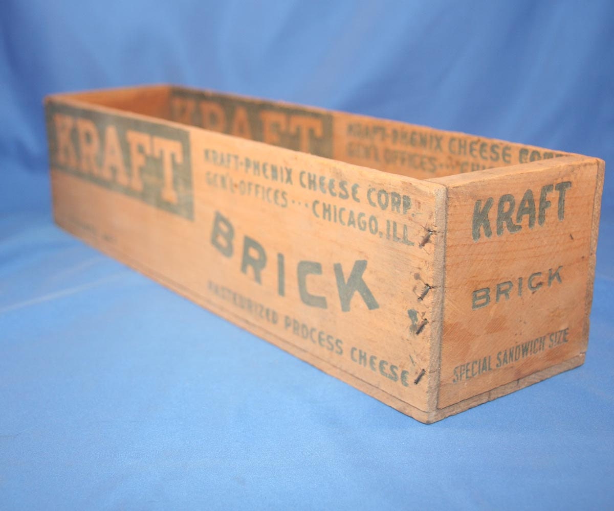 Old Wood Kraft Brick Cheese Box by RockandSand on Etsy