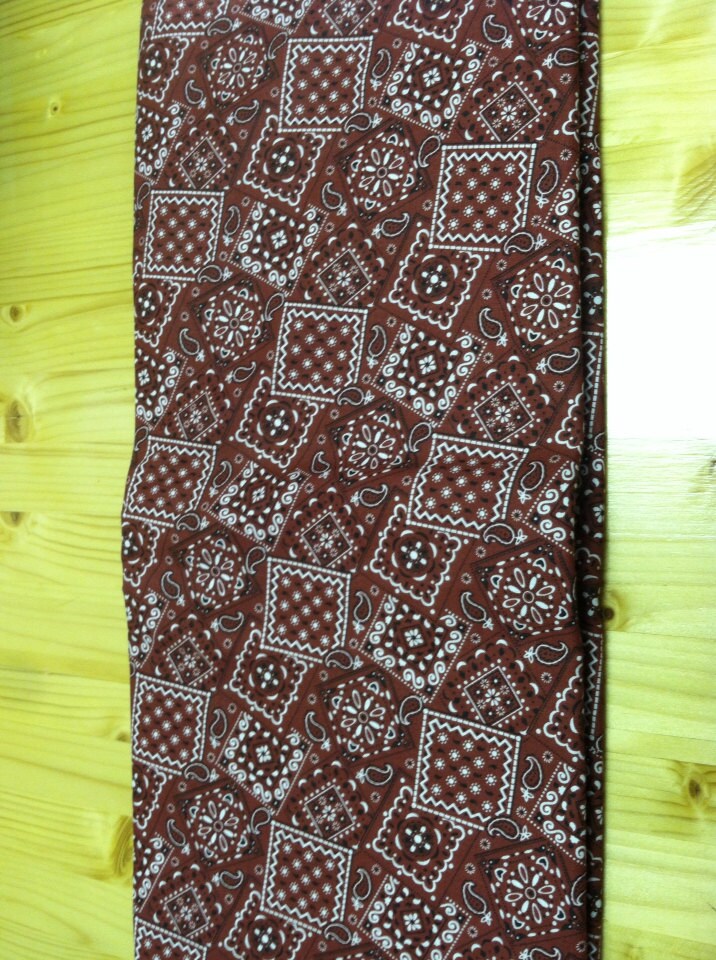 Bandana print fabric rusty brown by TheUntangledThread on Etsy