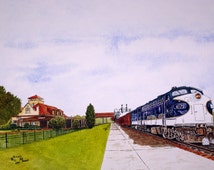 Salisbury North Carolina Depot Prin t from the Original Watercolor by ...