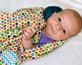 Organic Baby Blanket, Bamboo and Organic Cotton, Polka Dots, extra large