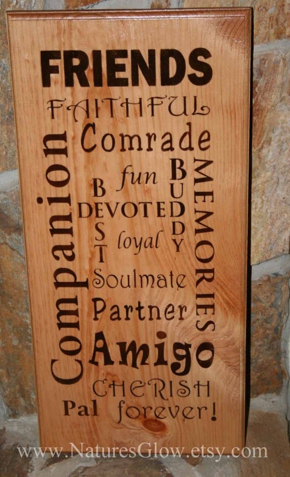 Friendship Sign 12 x 24 Gift for Best Friend Hand