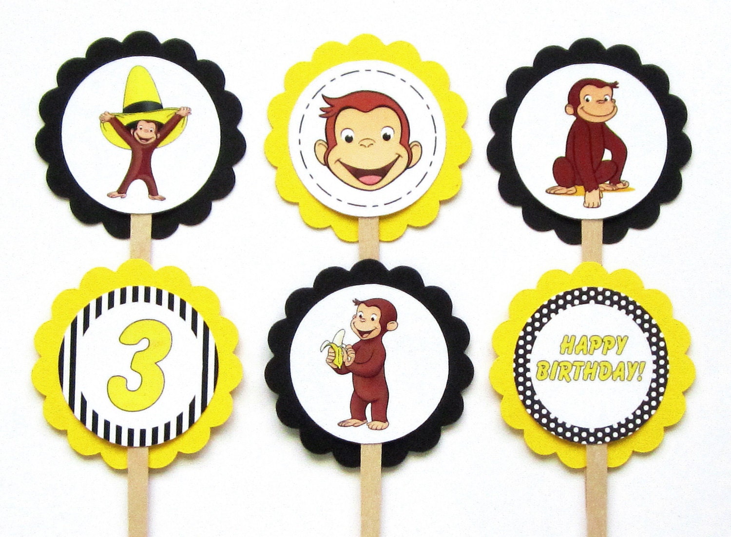 Curious Cupcake Toppers . Curious Birthday