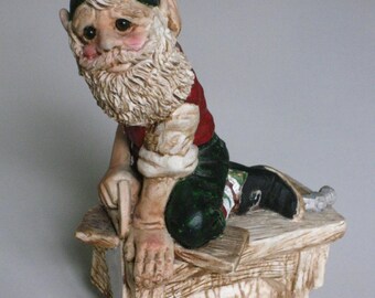 Vintage Elf The Legends of Santa Claus Collection Resin Christmas Elf 1986 by United Design Christmas Collectible Decoration Decor