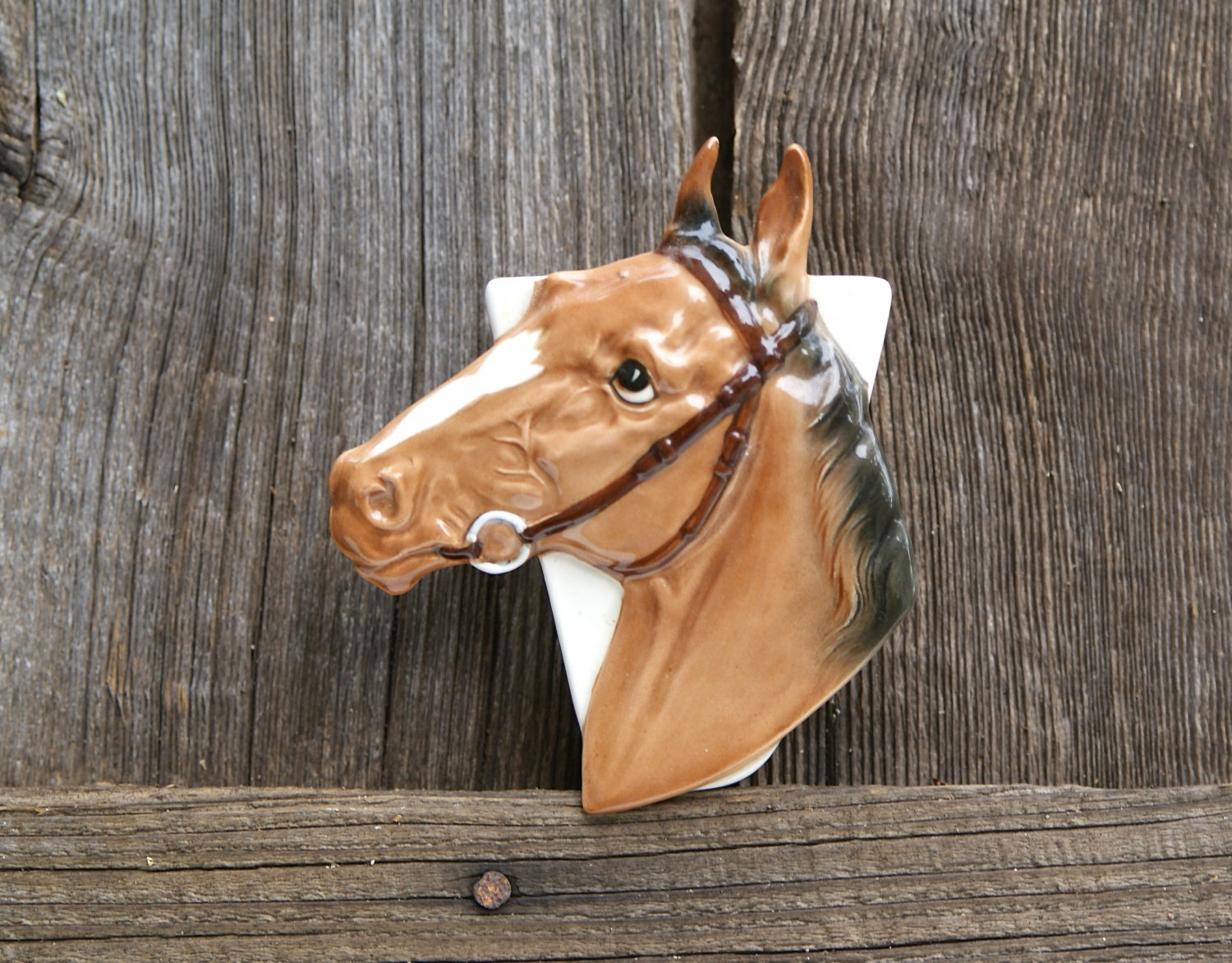 Vintage Ceramic Horse Head Wall Planter