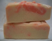 Sandalwood and Rose, Natural Goat Milk Soap, palm free, neem oil, melon colored soap, pink