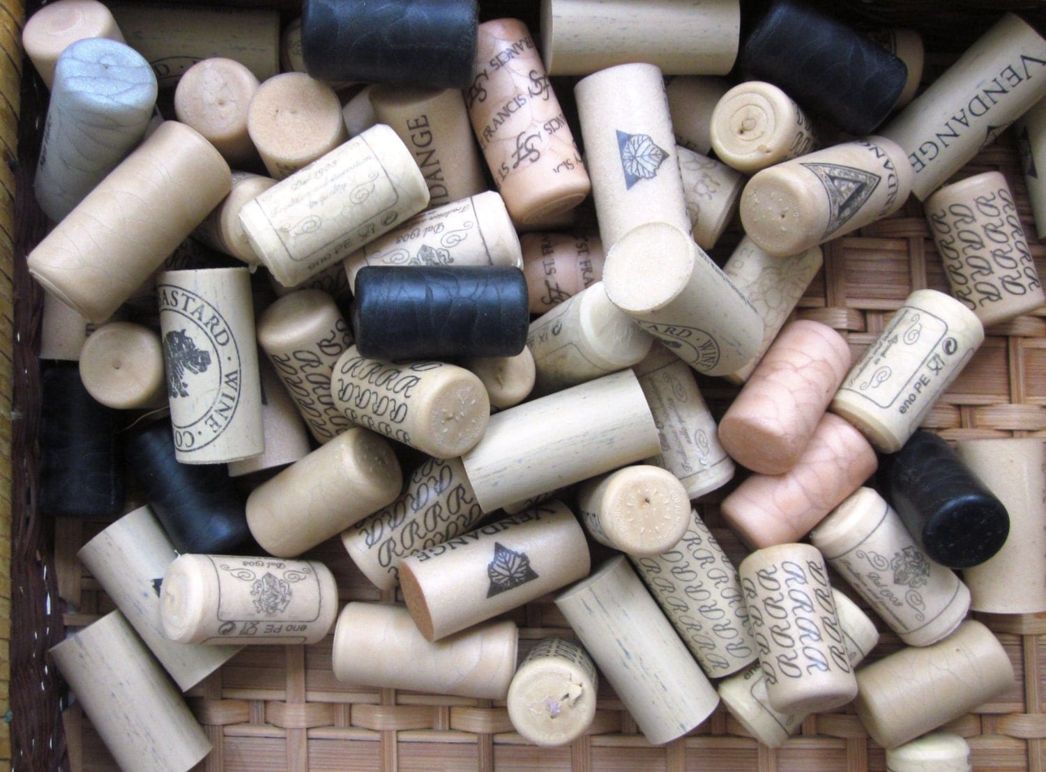 70 Used Synthetic Wine Corks by craftitis2 on Etsy