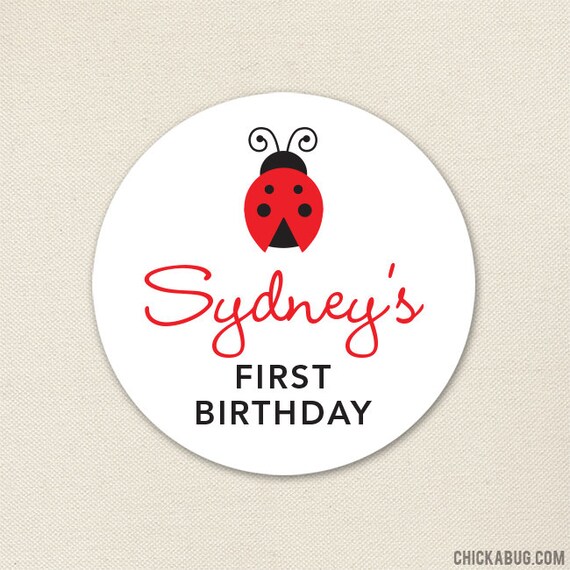 Ladybug - Custom stickers - Sheet of 12 or 24 Il_570xn