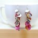 Pink Boho Shell Earrings / Jewel Tone and Neutral Shell Dangles, Gypsy Bohemian Chic Chandelier Earrings, Fall Fashion Accessories