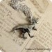 Antique Silver Tyrannosaurus Dinosaur Pendant Necklace - Black Leather Chain, Gift Box