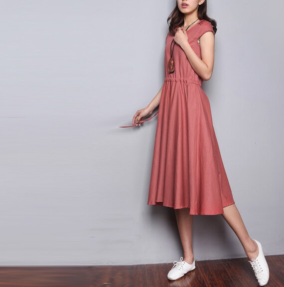 Maxi Dress Loose Fitting Sundress Short Sleeve by FashionColours