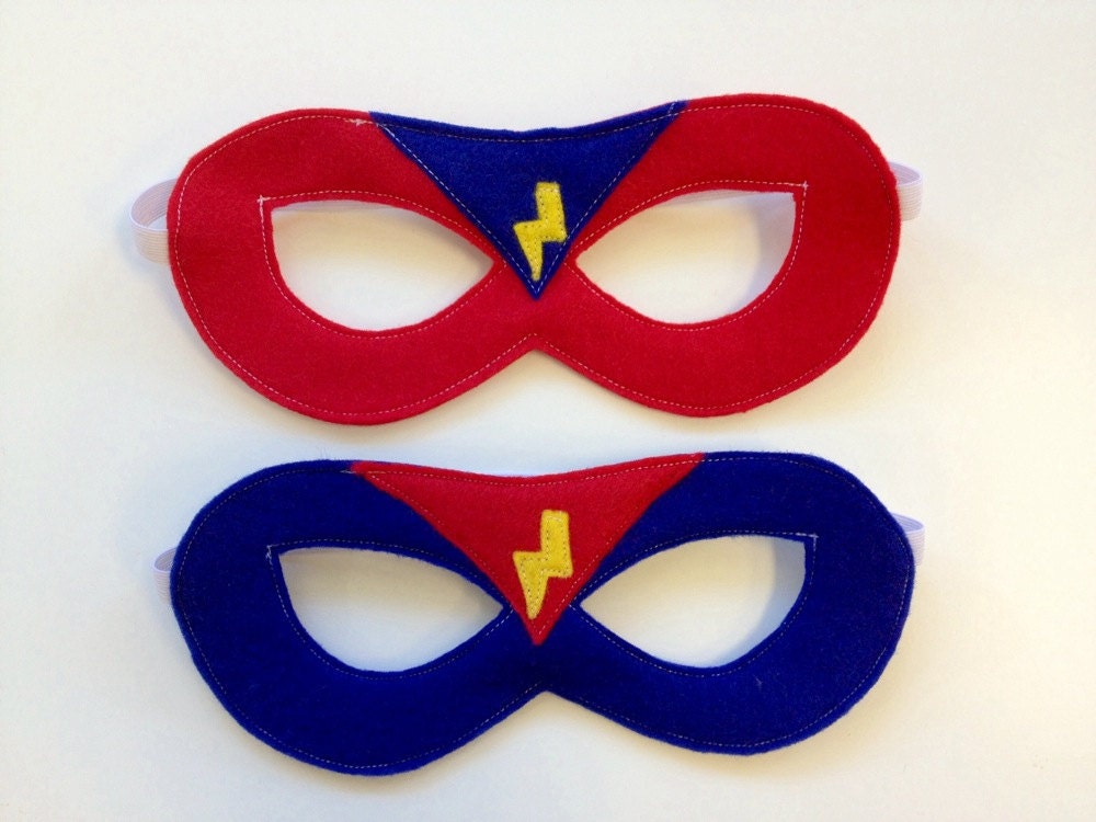 NEW Premium Superhero mask BOY Lightening Bolt for by pipandbean