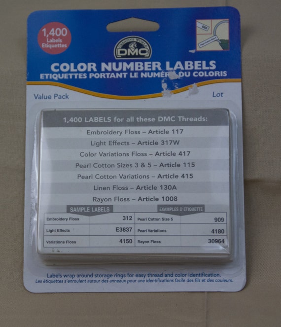 1400 DMC Floss Number Labels by njneedles on Etsy