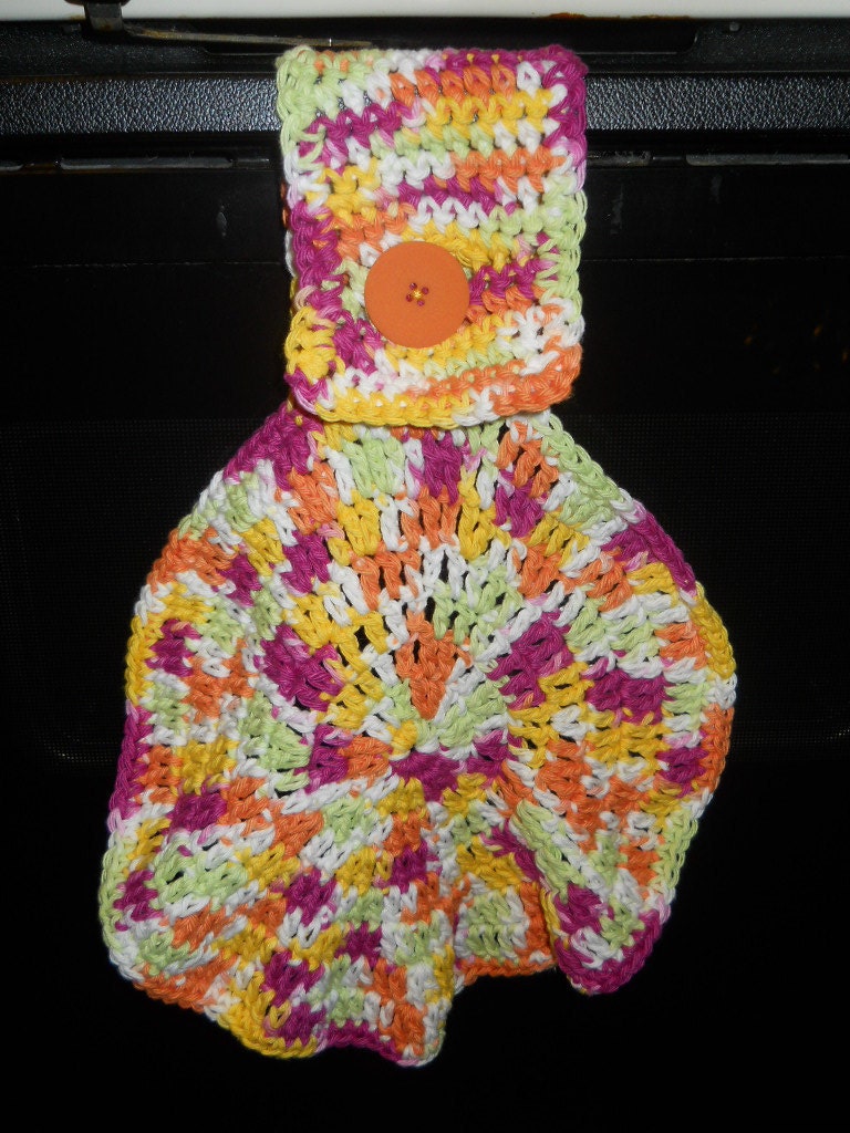 Crocheted Cotton Hanging Dish Towel and by crochetedbycharlene