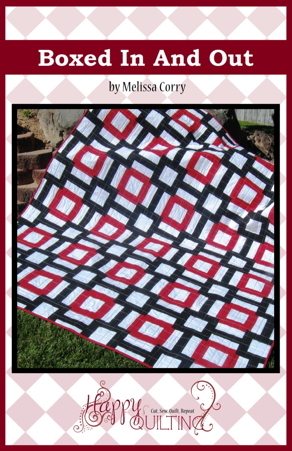 Boxed In And Out PDF Quilt Pattern with 4 size by melissacorry