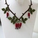 Wild Red Rose Hip Necklace,Red Necklace,Wild Berry Necklace, Burgundary Necklace,Statement Necklace,Fruit Necklace,