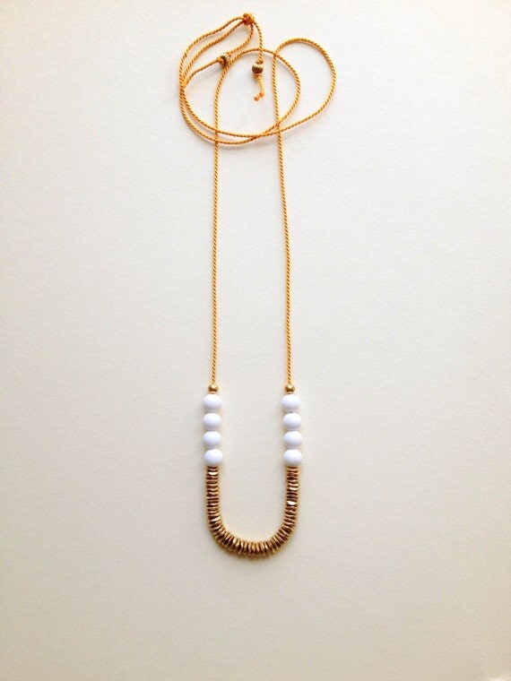 Silk Cord and Brass Necklace