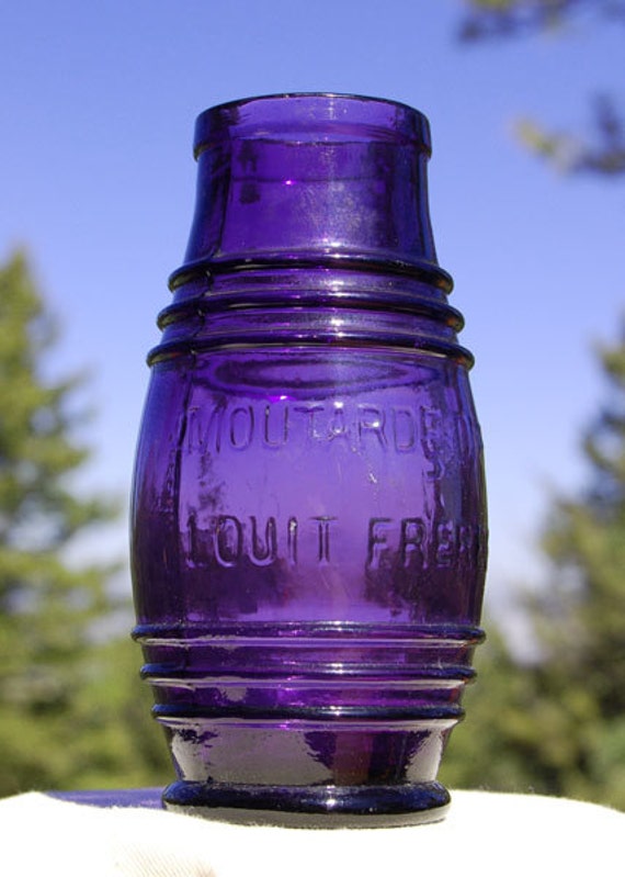 Beautiful antique BARREL shaped antique LOUIT FRERES Moutarde