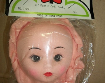 Vintage Darice Fabric Lady Doll mask